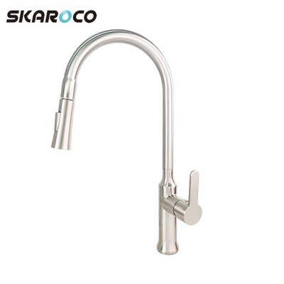 Hot Selling Goose Neck Kitchen Faucets Brushed Nickel Restaurant Sink Modern Kitchen Faucet