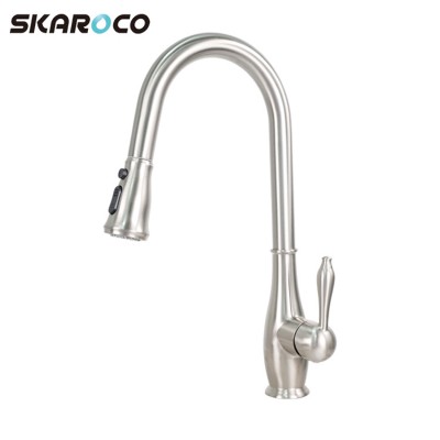 American Style Standard Health Single Handle Brushed Nickel Sink Mixer Pull Out Kitchen Faucet