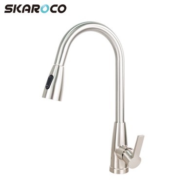 Modern Single Handle Zinc Chrome Brass 2 Way Extension Sprayer Kitchen Water Sink Mixer Pull Out Kitchen Tap Kitchen Faucet