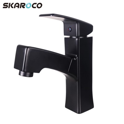 Modern Cheap Deck Mounted Single Handle Single Lever Black Hand Basin Water Tap Wash Basin Mixer Bathroom Basin Faucet