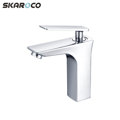 China Supplier Single Hole Bathroom Faucet Zinc Alloy Handle Chrome Plated Faucet Tap