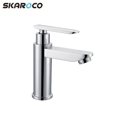 Wholesale Supplying Cold Water Wash Basin Mixer Zinc Alloy Handle Chrome Plated Bathroom Faucet