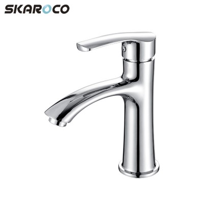 Factory Supplier Wash Basin Mixer Zinc Alloy Handle Chrome Plated Bathroom Faucet Tap